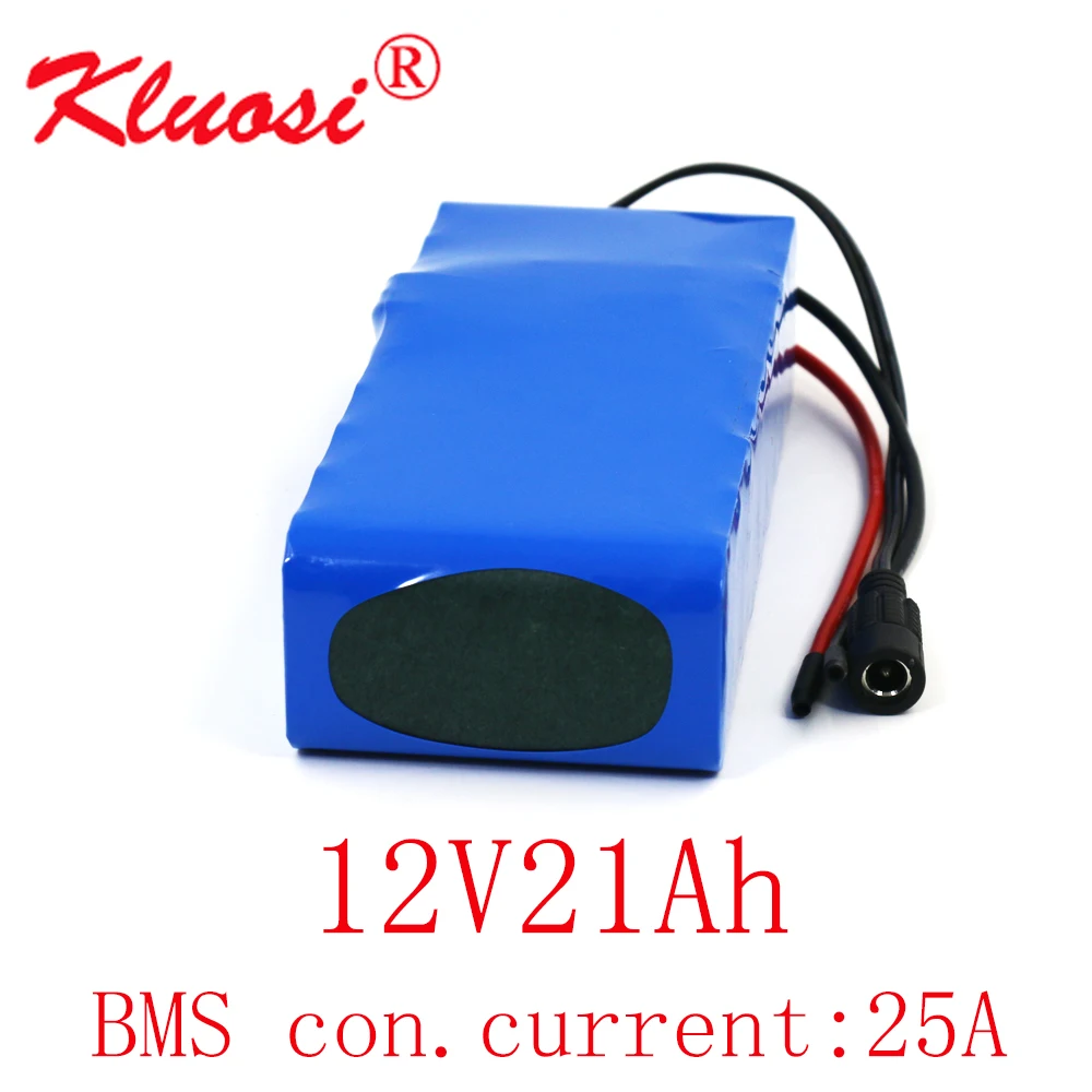 KLUOSI 12V 21Ah 20Ah 3S6P большой Ёмкость 12 6 V литиевая Батарея серые кисточки с 25A BMS
