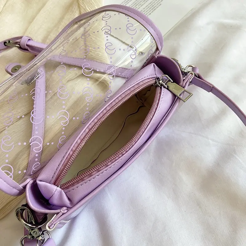 

2020 Summer New Transparent Bag 2pcs Combination Women Shoulder Bag Handbag Crossbody Bags for Women Luxury Purses Messenge