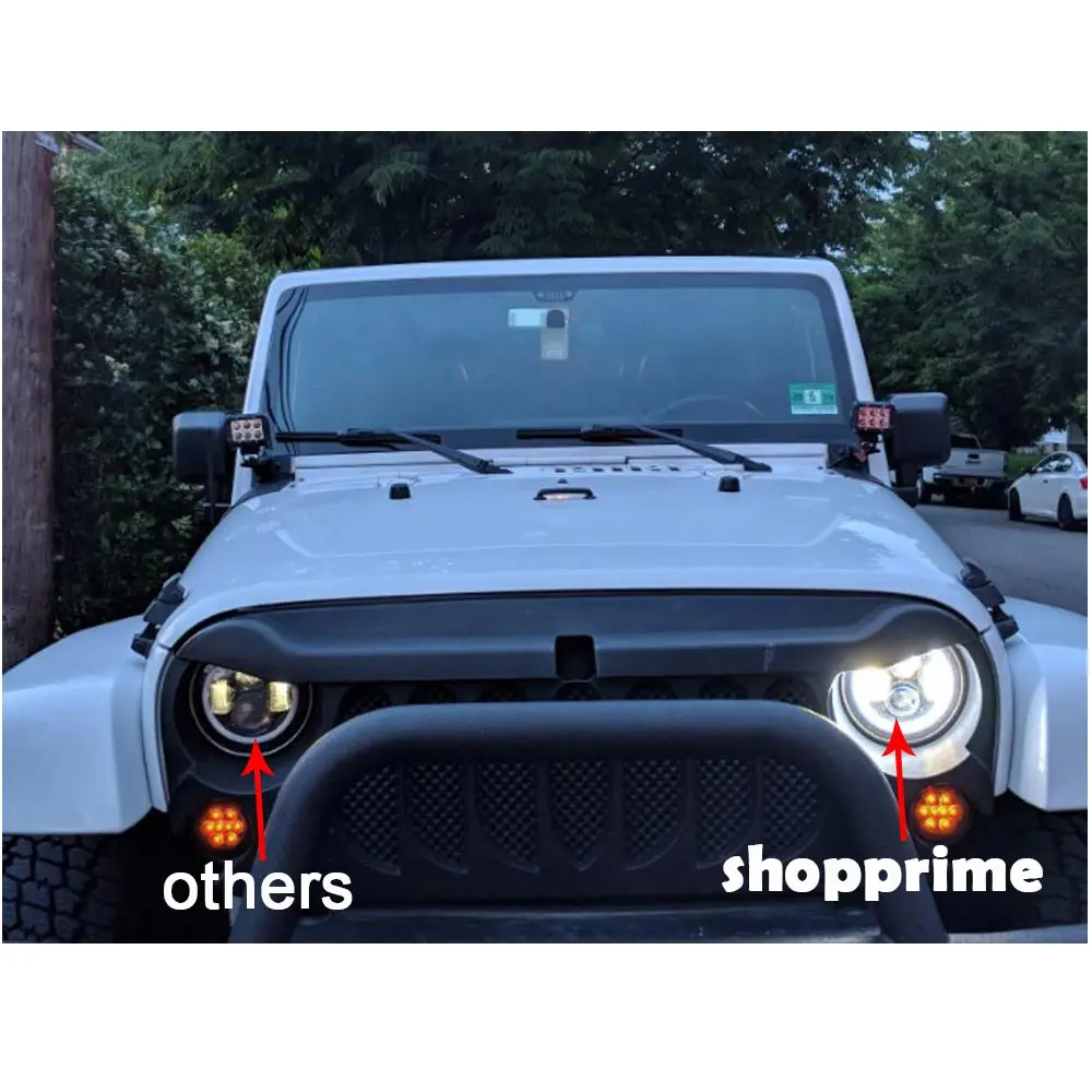 7 дюймовый светодиодный галогеновые фары головного света с поворота янтарного