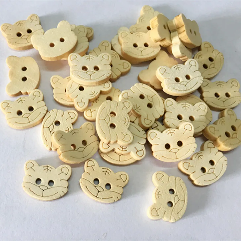 100 шт./лот деревянные пуговицы натурального цвета ручной работы с надписью Love для