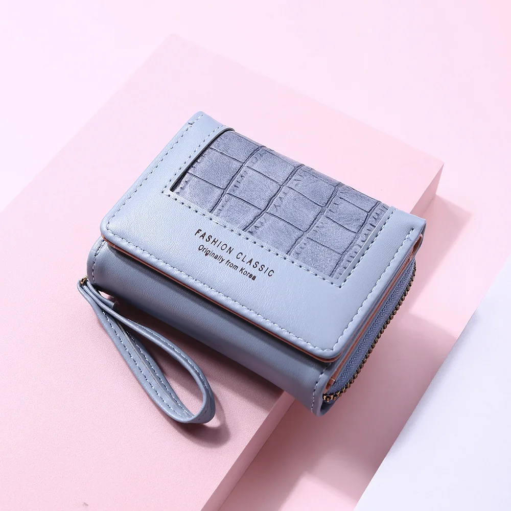 

Crocodile Pattern Short Splice Small Wallet Ladies PU Leather Fashion Zipper Card Holder Coin Purse Female Mini Wallet Women's