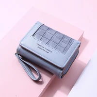 crocodile pattern short splice small wallet ladies pu leather fashion zipper card holder coin purse female mini wallet womens
