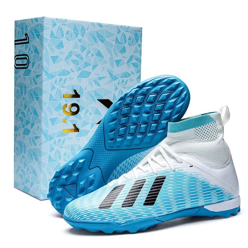 

Men's Soccer Shoes Size 35-45 High Ankle Cleats Teenager Breathable Sneakers Kids Grass Training FG/TF Antiskid Football Boots