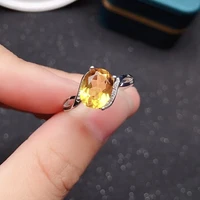 7mm 9mm 2ct vvs grade natural citrine ring for daily wear solid 925 silver citrine jewelry fashion yellow crystal ring