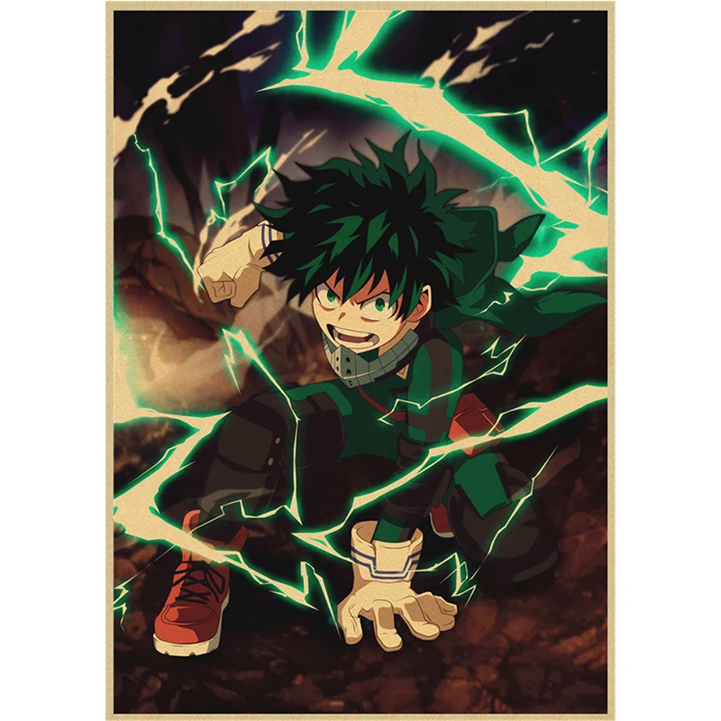 Моя геройская академия крафт-бумага печать четкое изображение художественная