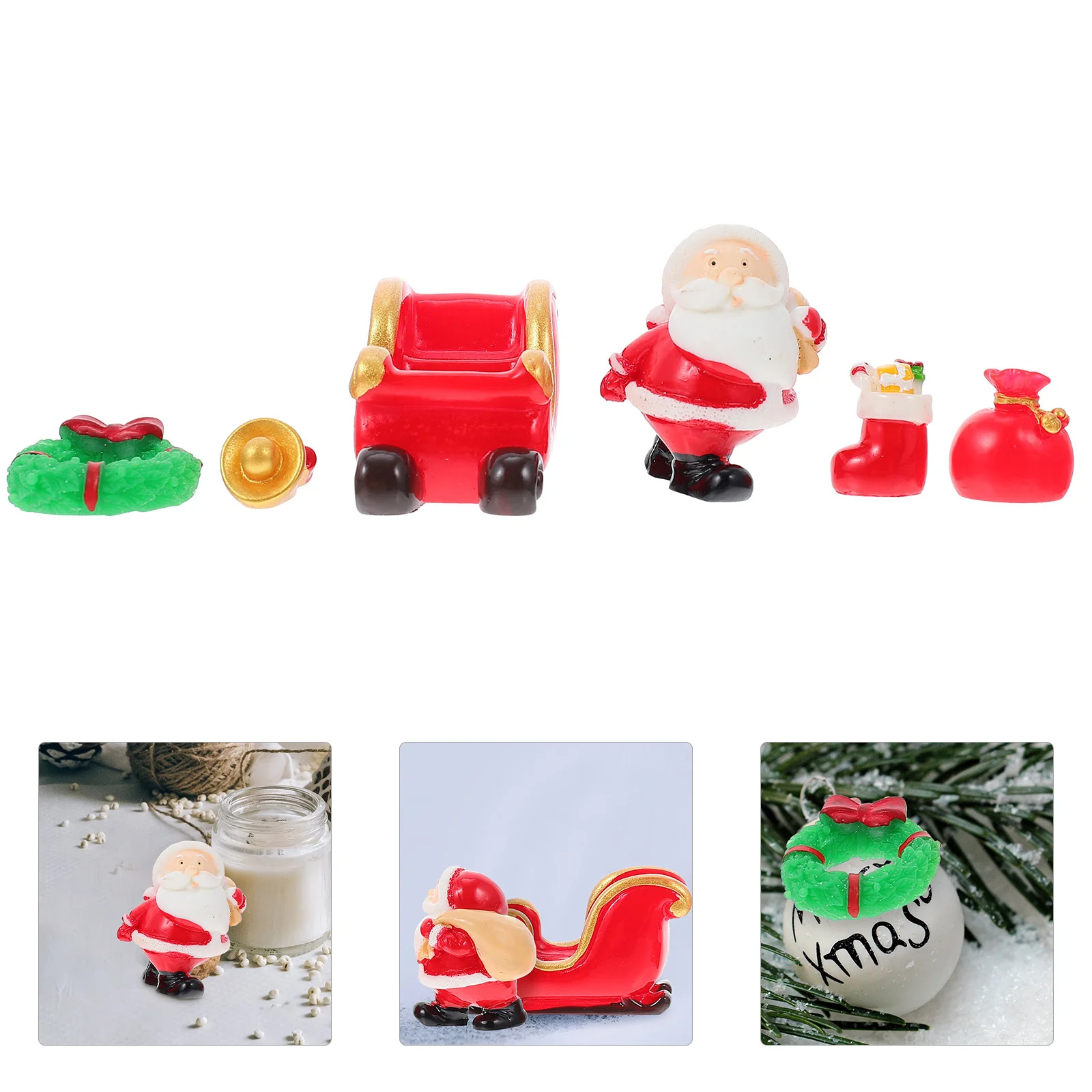 

6Pcs Lovely Christmas Micro Landscape Decorations Desktop Ornaments for Home