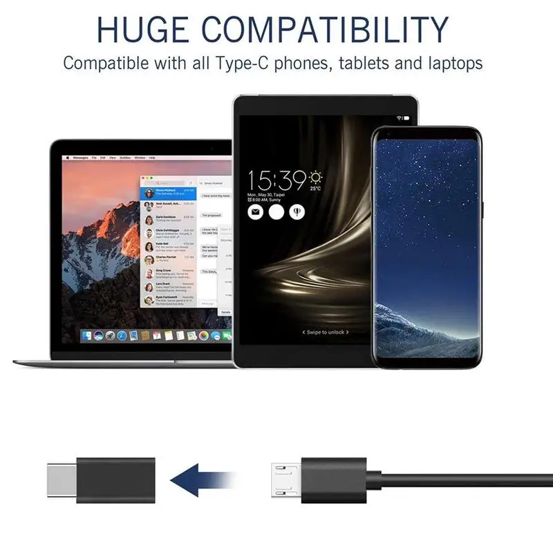 5 шт. кабель с разъемами микро-usbи USB C адаптер мобильный телефон Microusb разъем для