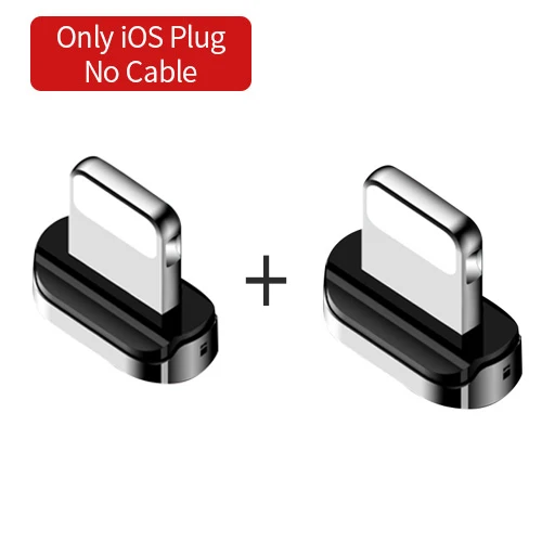 iOS Plug X 2 USAMS Micro USB Магнитный кабель usb type C светодиодный магнитный usb кабель для зарядки iphone samsung Xiaomi huawei USB кабель для зарядного устройства - Цвет: iOS Plug X 2