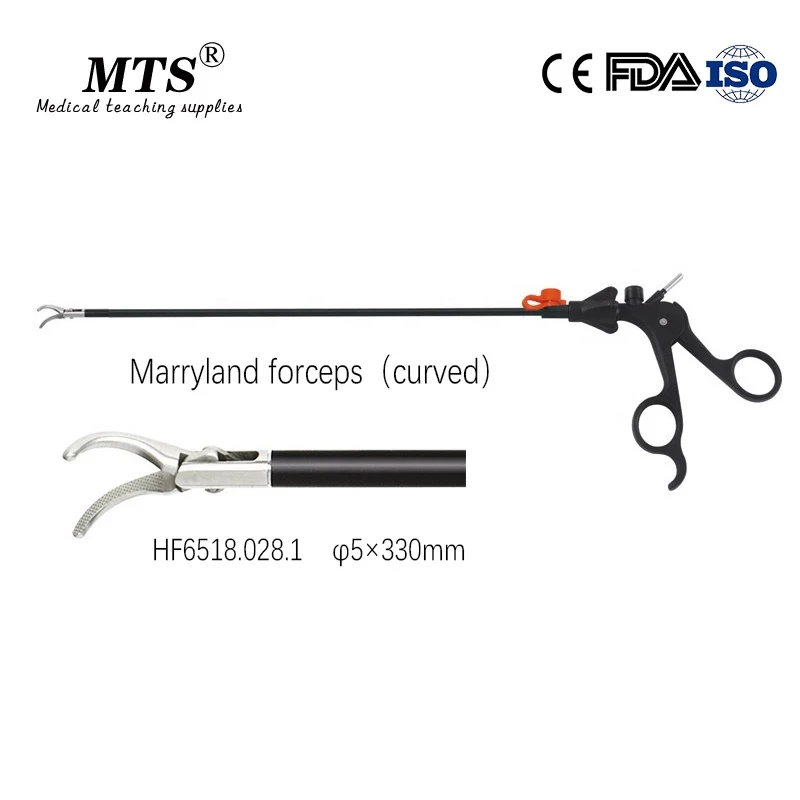 

Laparoscopic Surgical Instruments Marryland forceps (curved head) Separating forceps for medical teaching and surgery