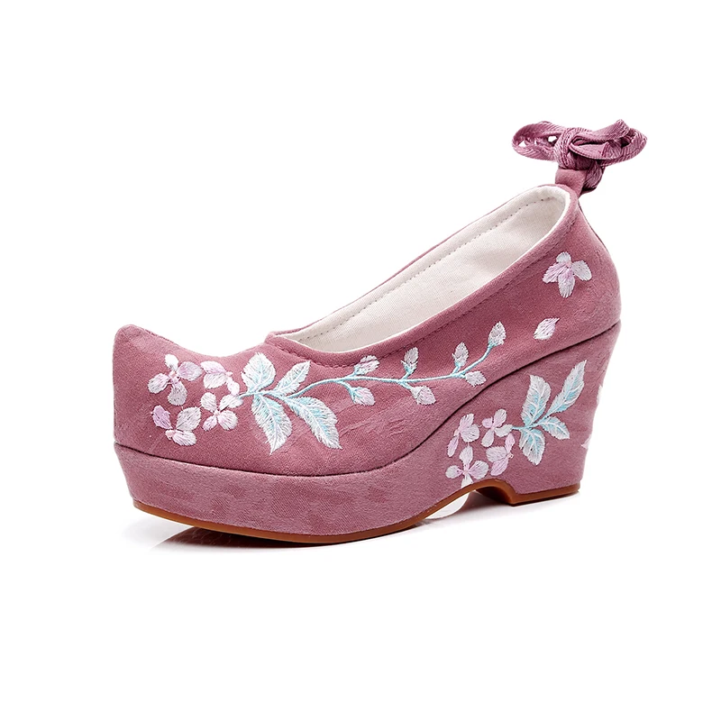 Новинка 2020 года Обувь ханбок с вышивкой в Корейском стиле Hanfu на высоком каблуке