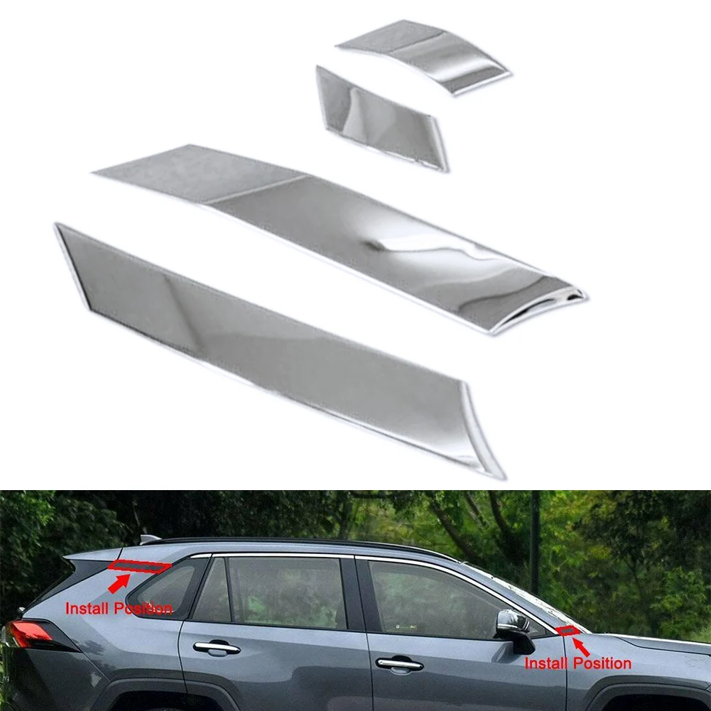 

4 шт./компл. автомобильные наружные дверные окна A C, столбиковые накладки для Toyota Rav4 RAV 4 2019 2020 2021 хром