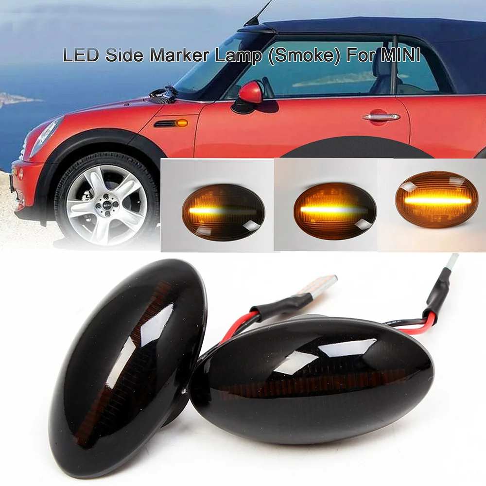 

2pcs For Mini Cooper R50 R53 2002-2006 Flowing Water Indicator For Mini Cooper R52 2004-2008 LED Side Marker Turn Signal Light