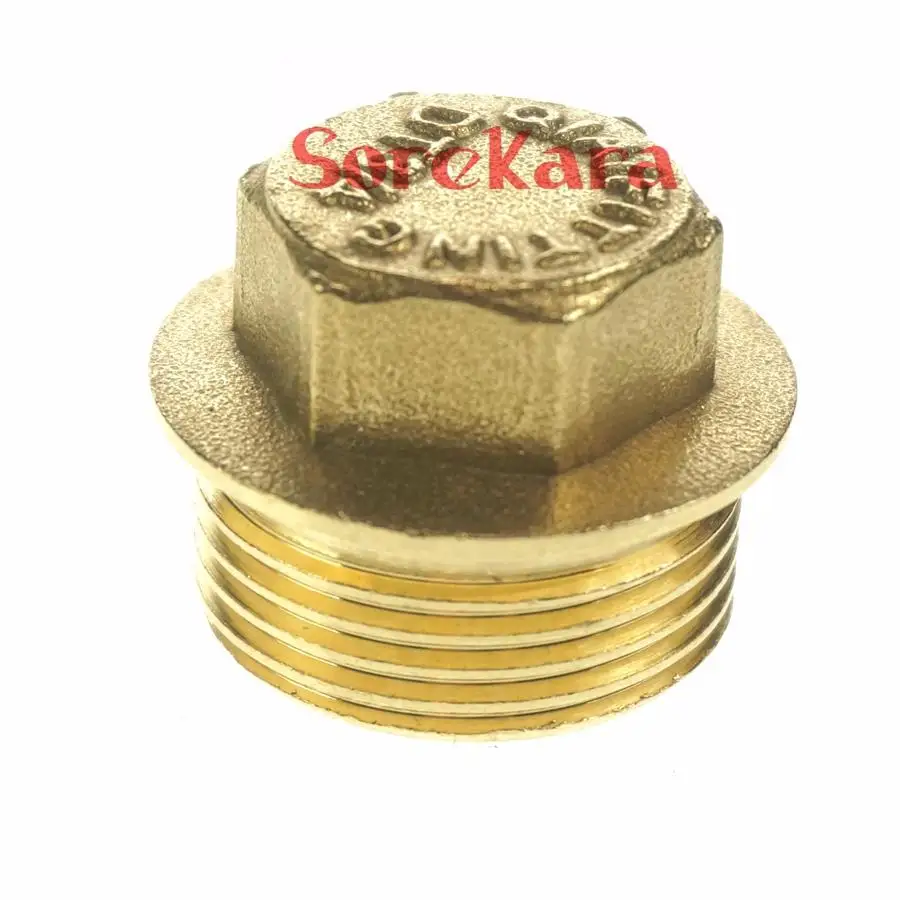 1/2" 3/4" 1" 1-1/4" BSPP Außengewinde Messingrohr Senkkopf Innensechskant Endkappe mit Flansch – Detail 1