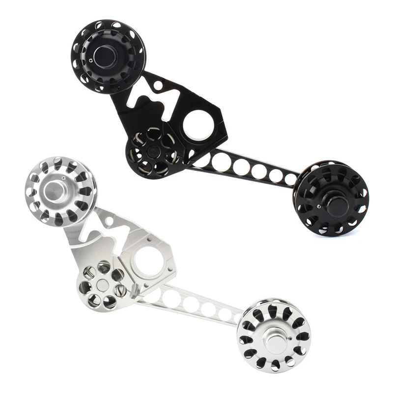 

2 Pcs Bike Derailleur Shifter Tensioner For Brompton Bike Chain Tension 2 3 6 Speed Brompton Chain Pusher,Silver & Black