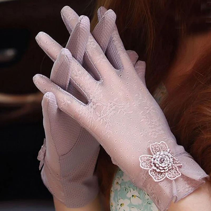 Женские перчатки для вождения Женская фотосессия короткая фотография цветочное