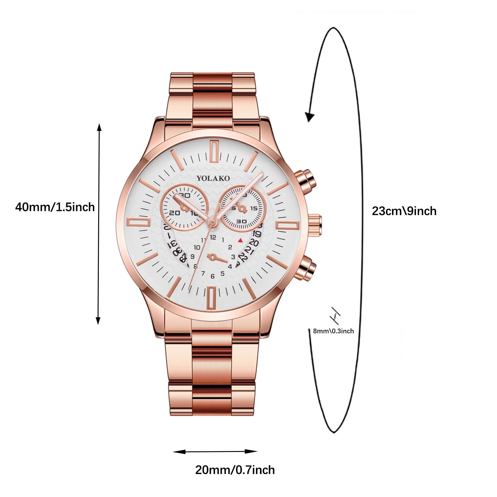 

YOLAKO Reloj Hombre Men Watches Luxury New Casual Business Quartz Watch Stainless Steel Strap WristWatch Clock F3