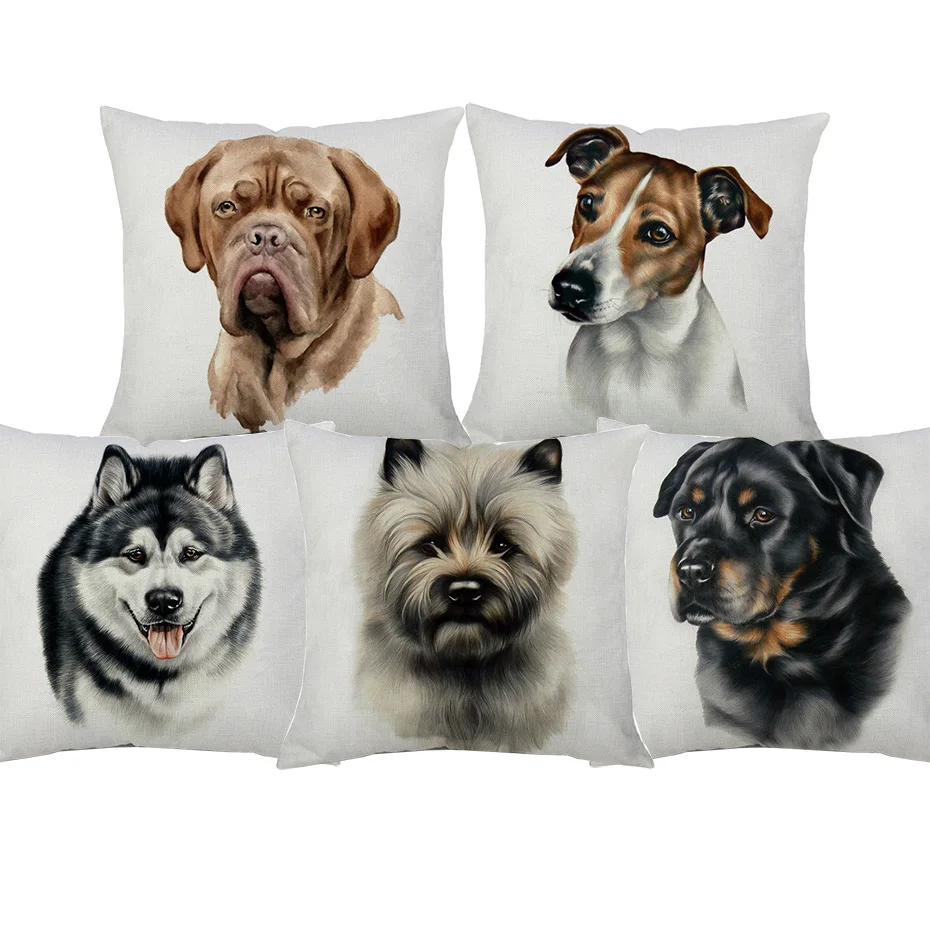 Наволочки с ручной росписью собак наволочки для подушек Парсон Рассел терьер