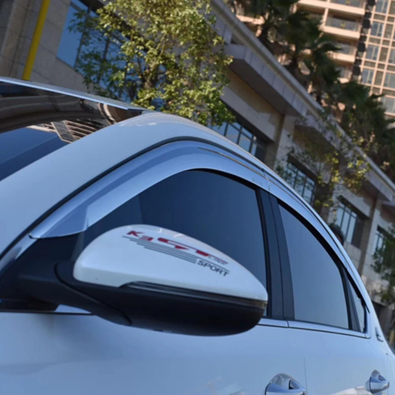 

Use For Kia K3 Optima 2019--2020 Year 6 Pcs Windows Visor Body Kit Door Accessories Electroplated Parts Rain Sun Shield