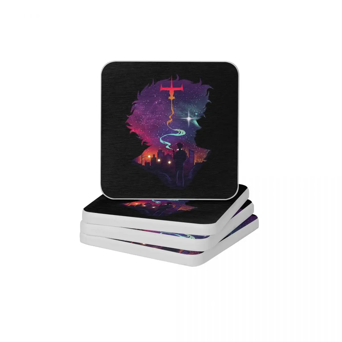 

See You Space Cowboy Cowboy Bebop Spike Smoking Diatomite Square Round Coaster Eco-friendly Cup Bonsai Mat Soap Pad Diameter 10