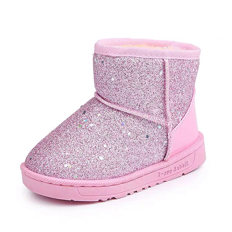 

Winter Wool Shoes Kids Girls Snowboots Glitter Boys Teenage Boots Children Waterproof Shoes Snow Boots Warm Thick Baby Boots