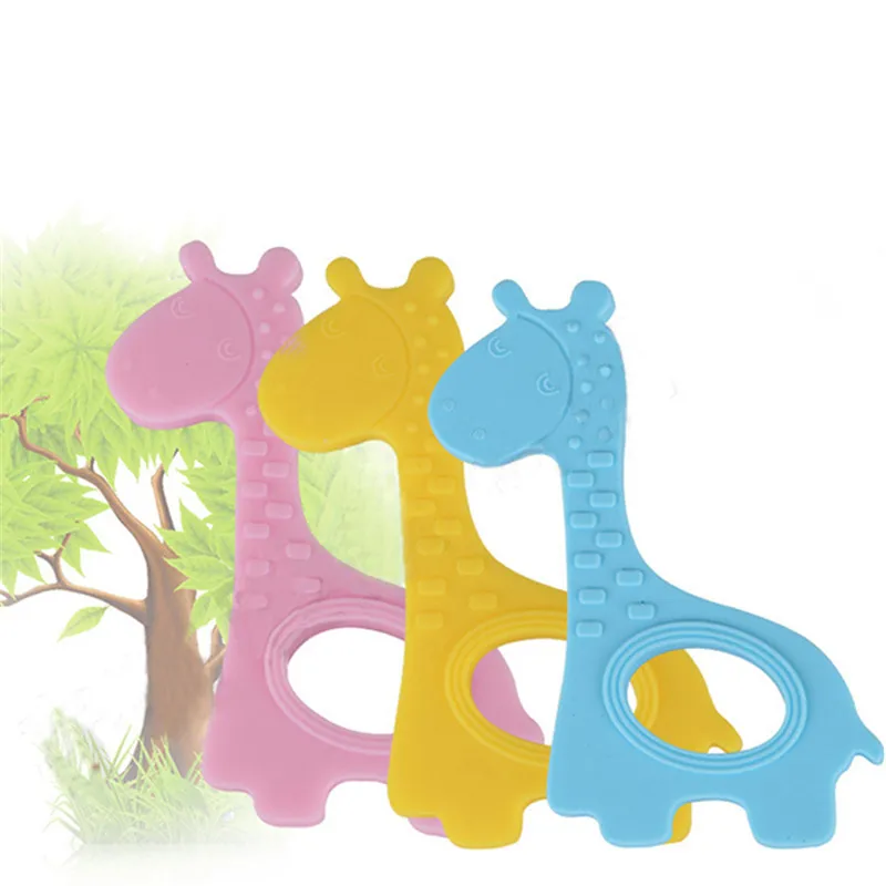 

Handmade Chewing Ring Toy New Baby Infant teethers Cute Creative Giraffe Teether Soft Silicone DIY Kid Giraffe Shape Craft