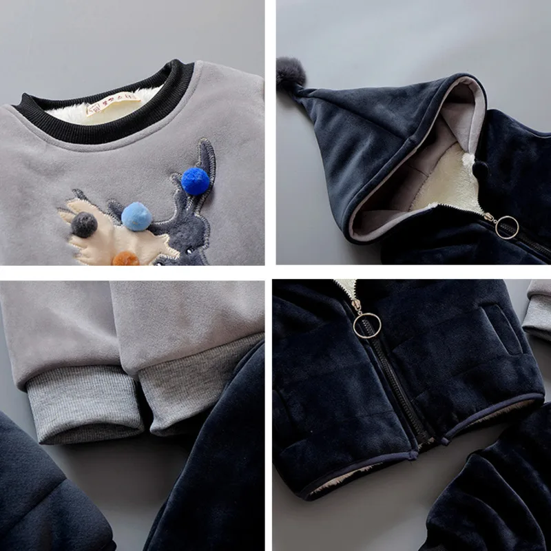 Зимние комплекты одежды для маленьких мальчиков и девочек 2020 3 предмета/1 партия