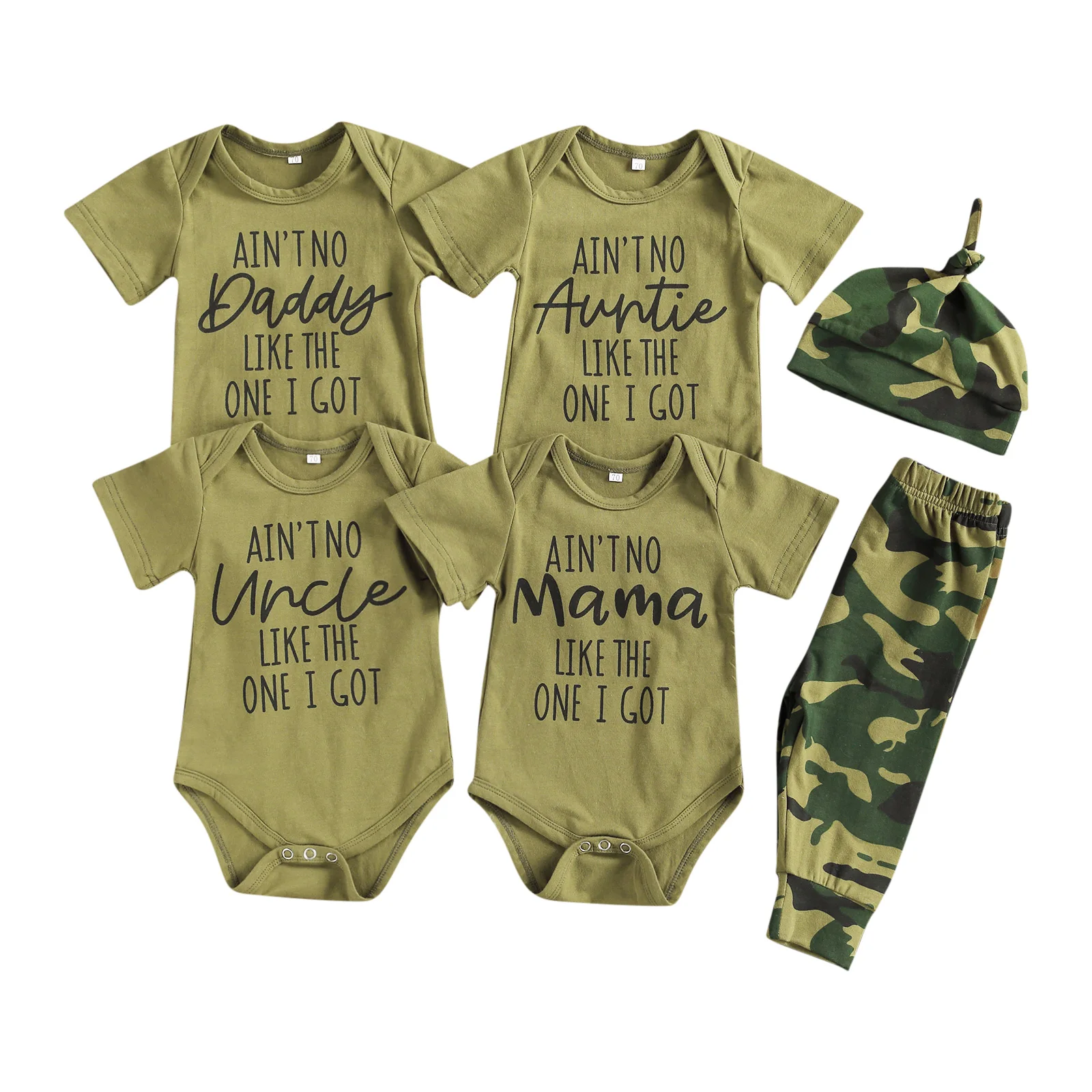 

0-18M Infant Baby Boy 3pcs Clothing Romper Letter Print Short Sleeve Triangle Playsuit+Camouflage Long Pants+Hat for Summer 2021
