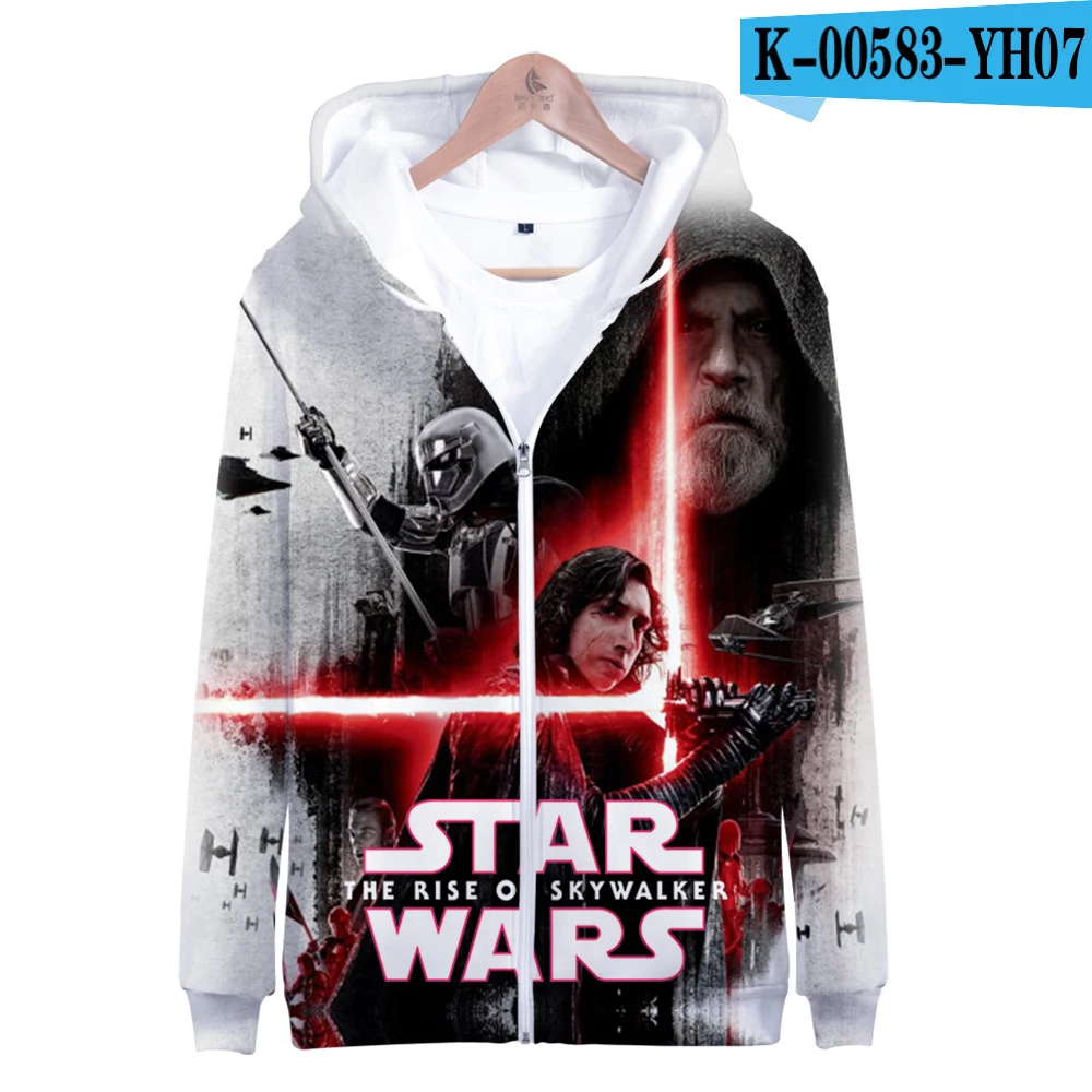 Pictured Star war the rise of skywalker, одежда с 3D принтом, толстовки на молнии, повседневная женская/мужская одежда, горячая распродажа, толстовки на молнии - Цвет: Pictured