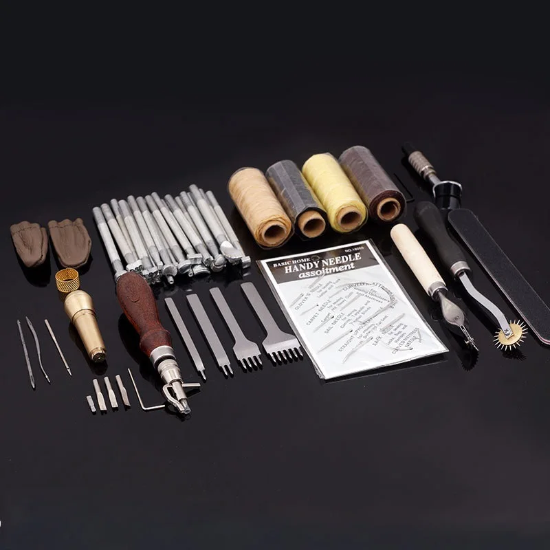 Продажа 34 шт./компл. инструменты «сделай сам», ручная работа, новинка 2019, кожаные костюмы ручной работы, дырокол, домашний острие, устройство для пояс...