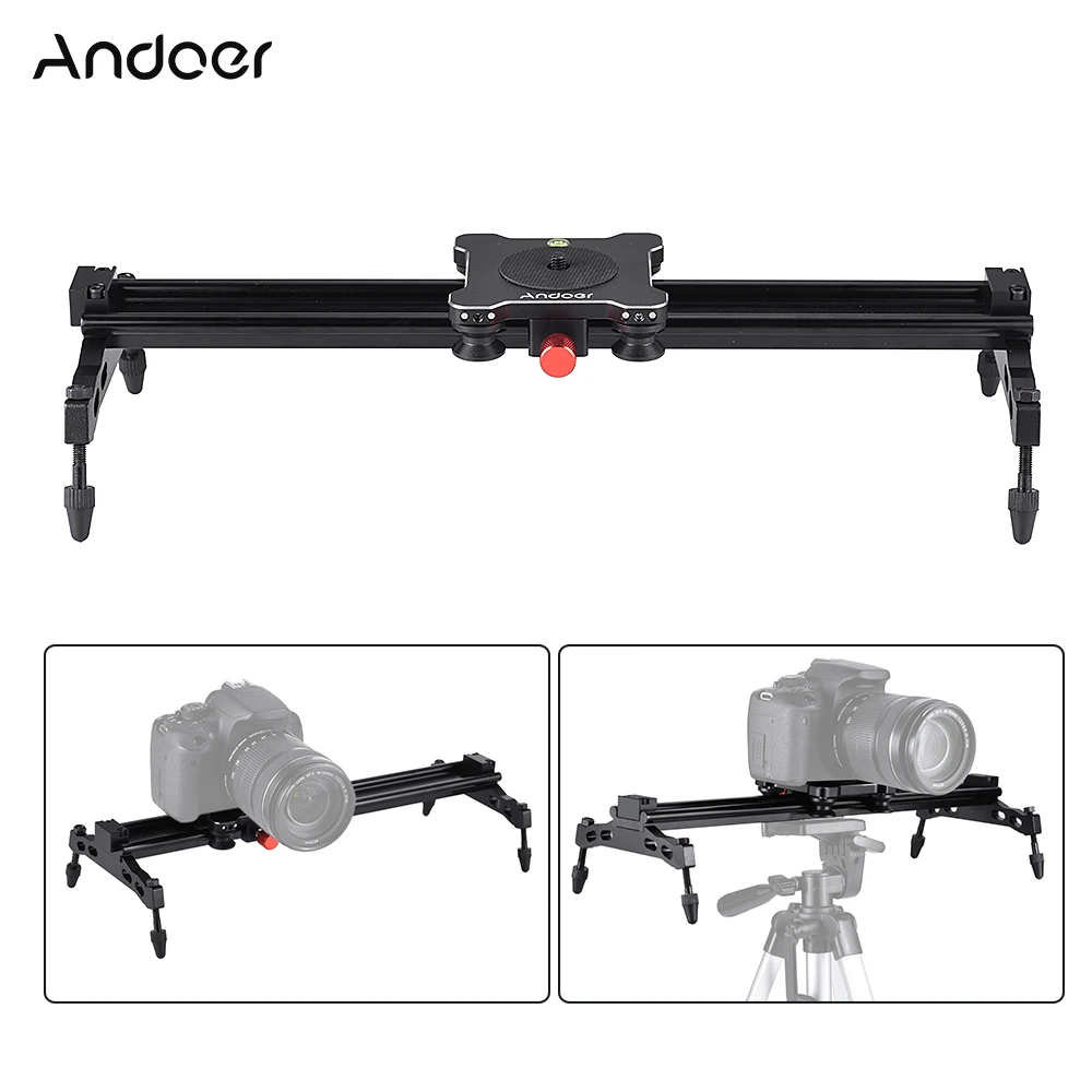 

Andoer 40 см подшипник типа алюминиевого сплава камера трек Долли слайдер стабилизатор рельсовая система для DSLR камеры DV видео пленка делая