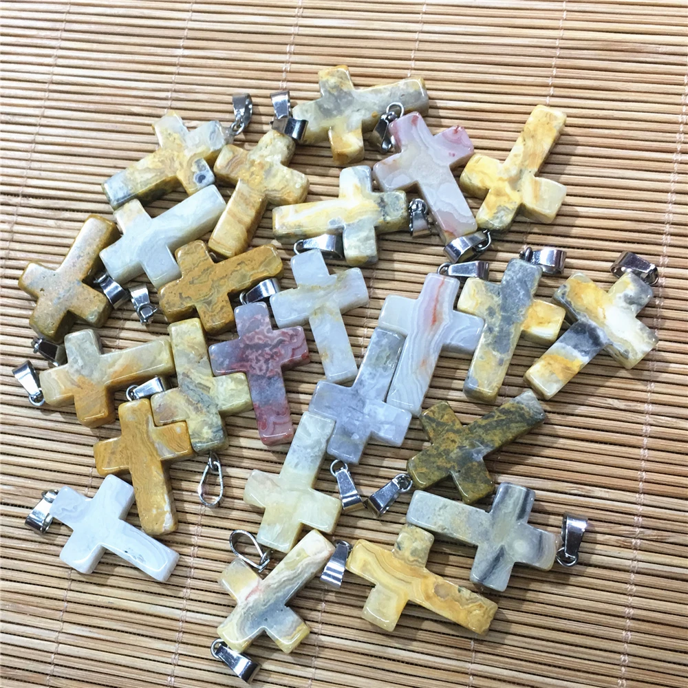 Лидер продаж модные подвески из натурального камня в форме Креста рейки