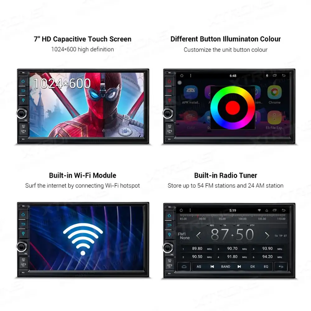XTRONS 2 Din 7 ''Android 9 0 Восьмиядерный Универсальный Автомобильный Интеллектуальный