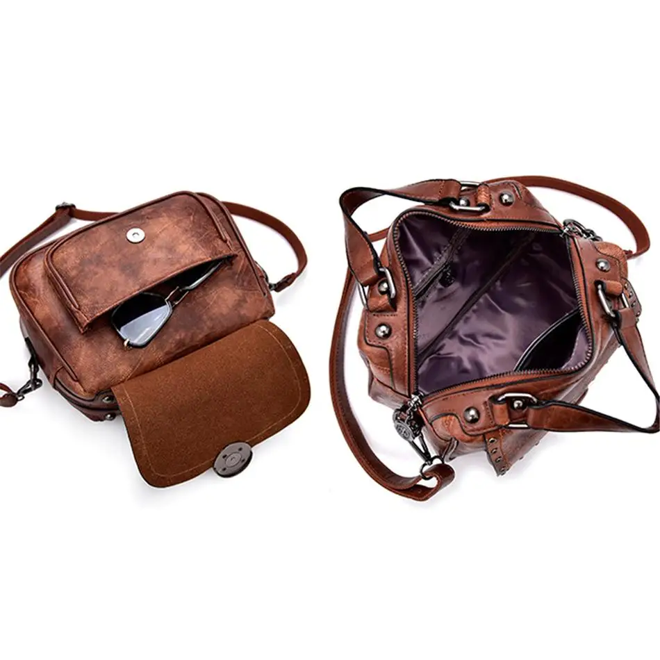 

Vintage Female Hand Bags Designer Rivet Shoulder Bag Crossbody Messenger Bags For Women Handbags 2021 Casual Tote Bag Sac a Main