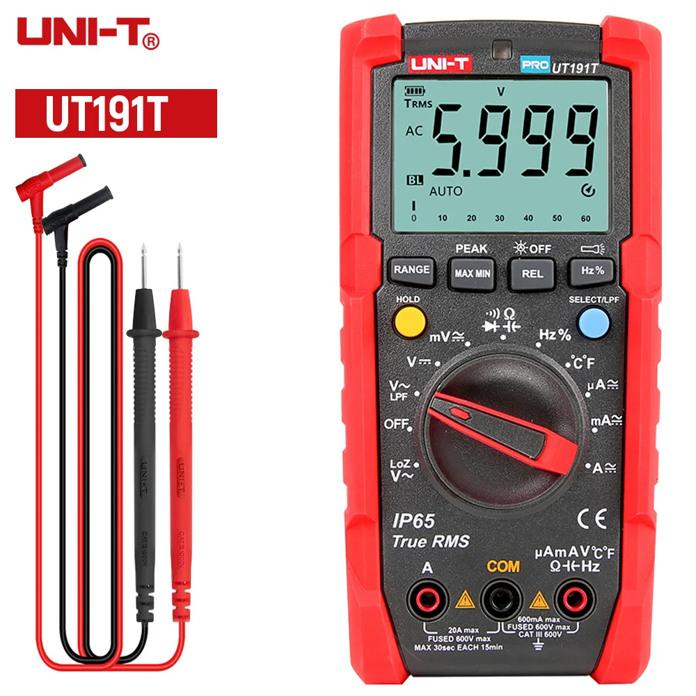 UNI-T UT191E Цифровой Высокоточный мультиметр UT191T IP65 Водонепроницаемый