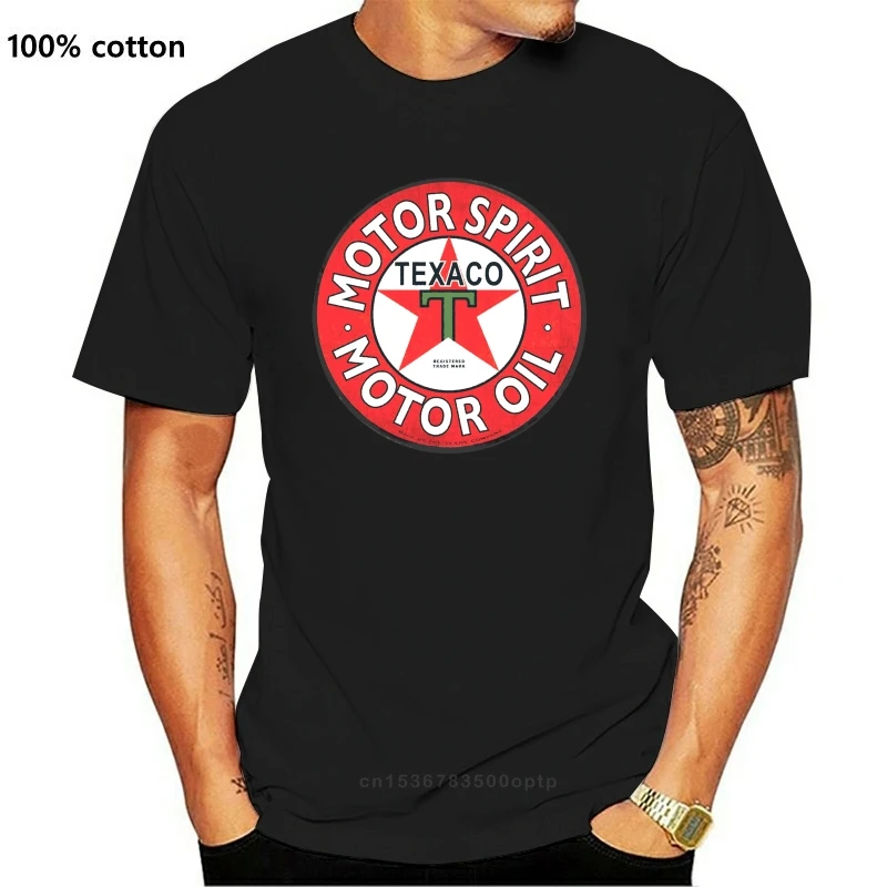 

Printed Men T Shirt Cotton Tshirts O-Neck Short-Sleeve Vintage Texaco Motor Spirit Logo Women T-Shirt