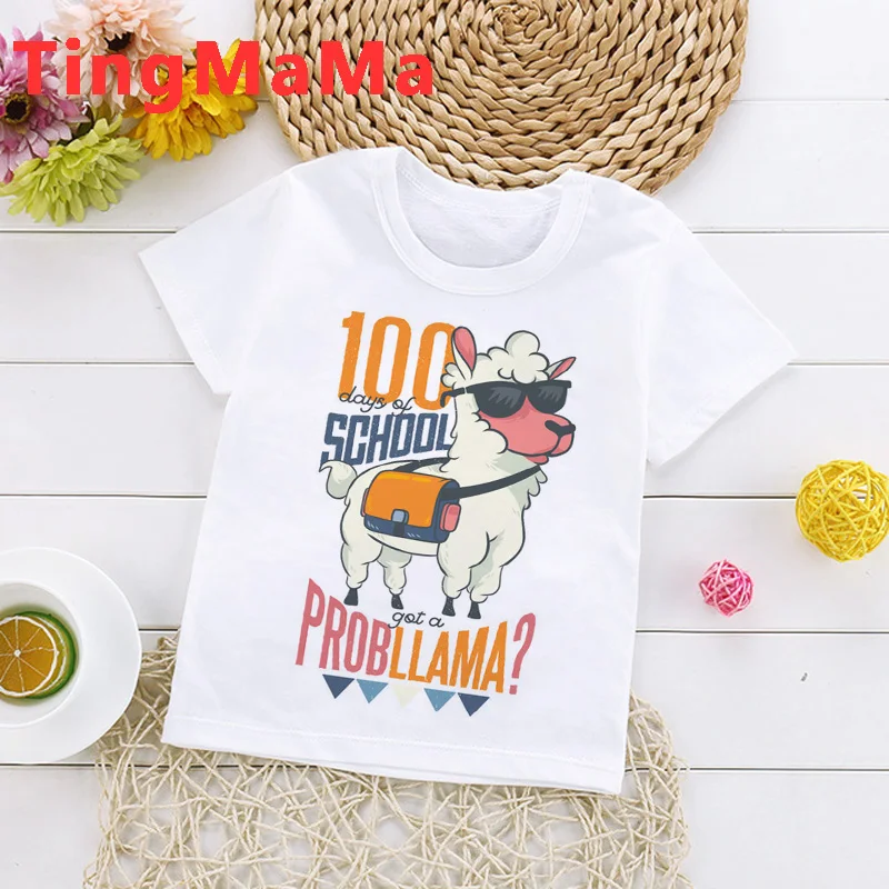 

Llama top tshirt kids camisas boys Anime fashion lovely summer camisas