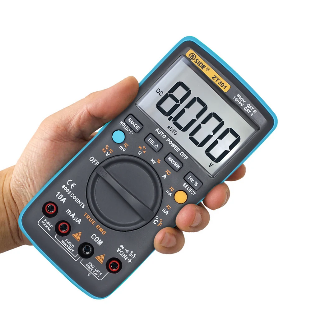 Цифровой мультиметр BSIDE ZT301 портативный ручной амперметр для измерения