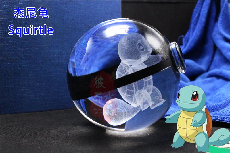 P 3D лазерный Pokemon Go хрустальный шар фигурки с Пикачу детские развивающие подарки украшение дома мяч эльфа - Color: P