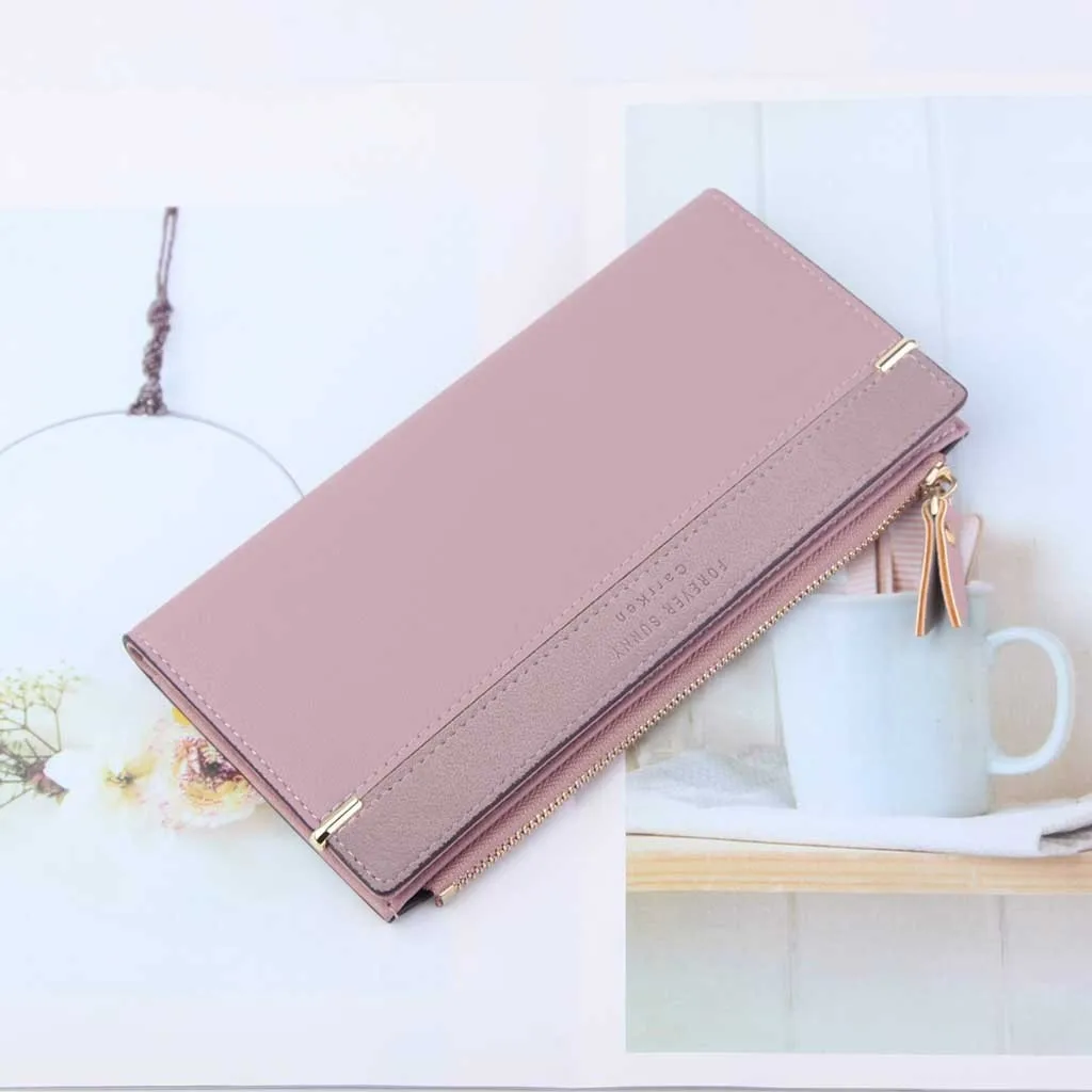 Женские бумажники из натуральной кожи Женский Длинный кошелек модная сумка на