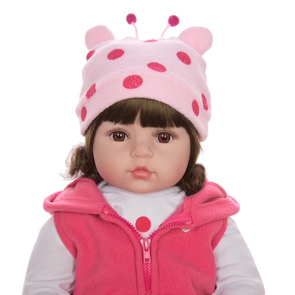 48 см Bebe силиконовая Возрожденный ребёнок куклы игрушки как настоящие виниловые принцесса «подсолуха» для детей, куклы для девочек кукла "Жираф" подарок boneca реборн