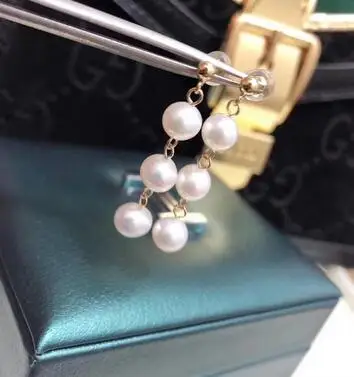 

Оптовая цена, серьги из натурального белого пресноводного и австралийского пресноводного жемчуга 6-7 мм