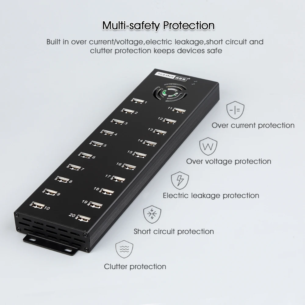Sipolar 20 портов USB 2 0 Синхронизация данных и зарядное устройство Hub 1A выход с 12 В 10 а