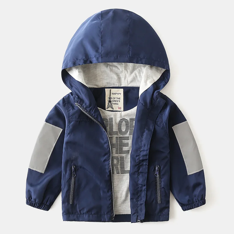 

Children coat thin section 2021 new boys spring and autumn hooded coat baby zipper shirt hoodie children outwear