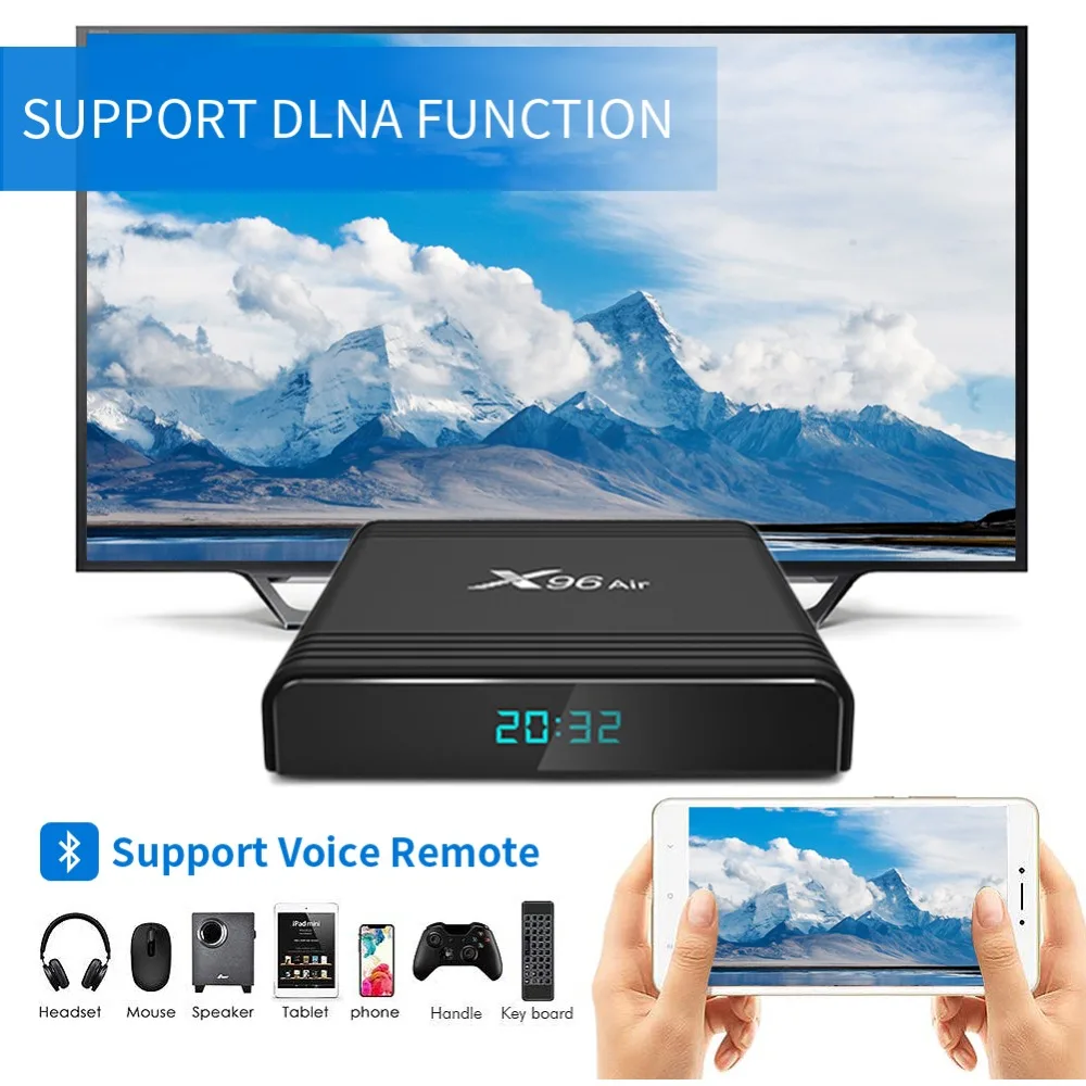 ТВ-приставка X96 Air Amlogic S905X3 Android 9,0 4 Гб 64 ГБ 32 ГБ 4K 8K 24fps Netflix X96Air 2,4/5,0G WiFi BT4.1 Smart tv box