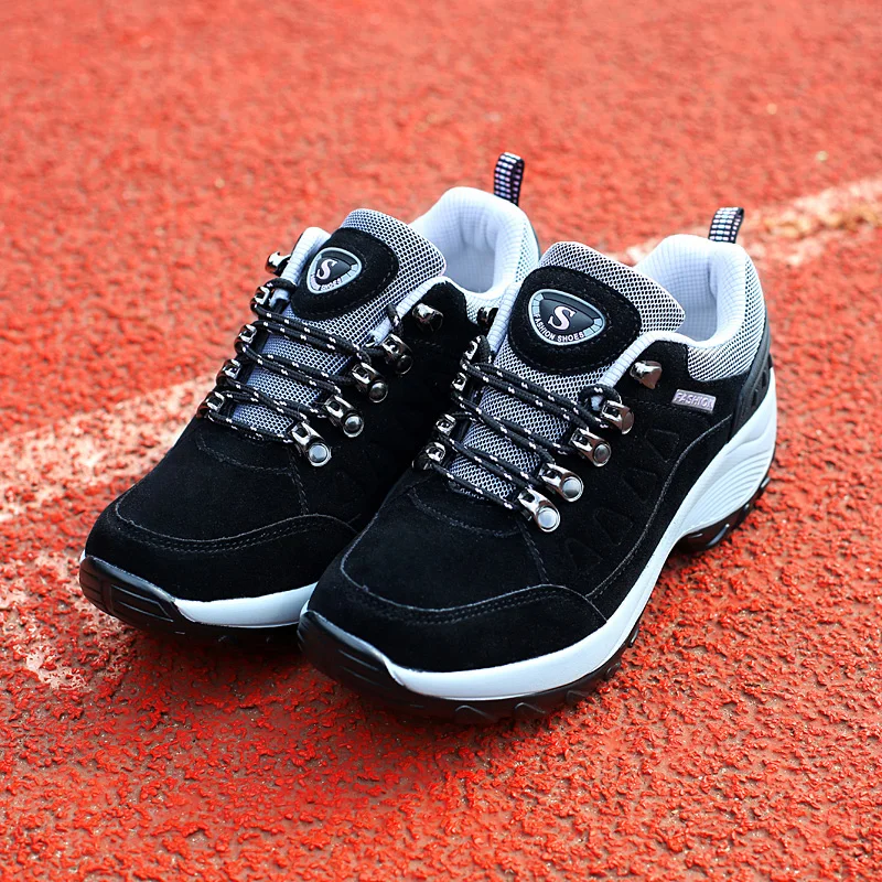 Women Tennis Shoes Sneakers Basket Femme Thick Bottom Platform Lace-Up Breathable Woman Shoes Ladies Height Wedge Shoes 35-42