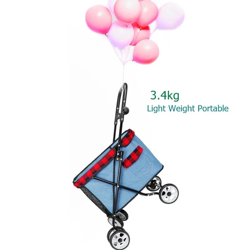 4-колесная складная прогулочная коляска для домашних животных переноска собак