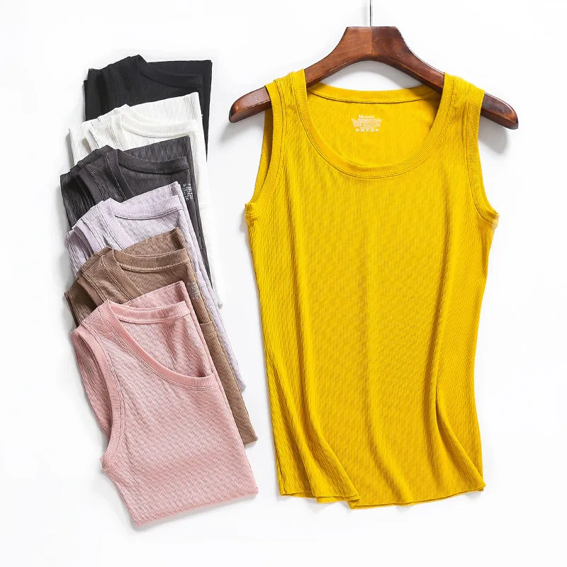 

Summer Vest Tops Women Sexy Sleeve O Neck Tanks Soild Color Basic Soft Feminino Ropa Mujer Loose Casaul Tees T Shirts