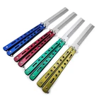 Складной нож-бабочка для начинающих, расческа для тренировок, Мужская щетка для усов и бороды, тренажер для парикмахерской, инструмент для укладки