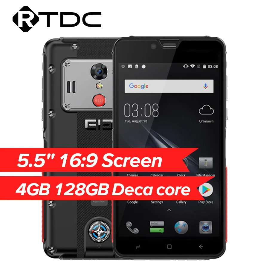 Elephone Soldier 5 ''Android 8 0 смартфон 4 Гб 128 ГБ MTKX25 Deca core 16:9 полноэкранный 5000 мАч