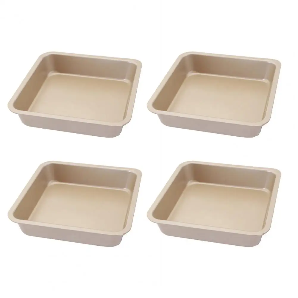

4Pcs Baking Tray Square Non-stick Carbon Steel Fashion Bakeware Bread Cake Tray for Home